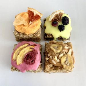 Fruity tutti frutti vegan gluten-free Flapjacks treats