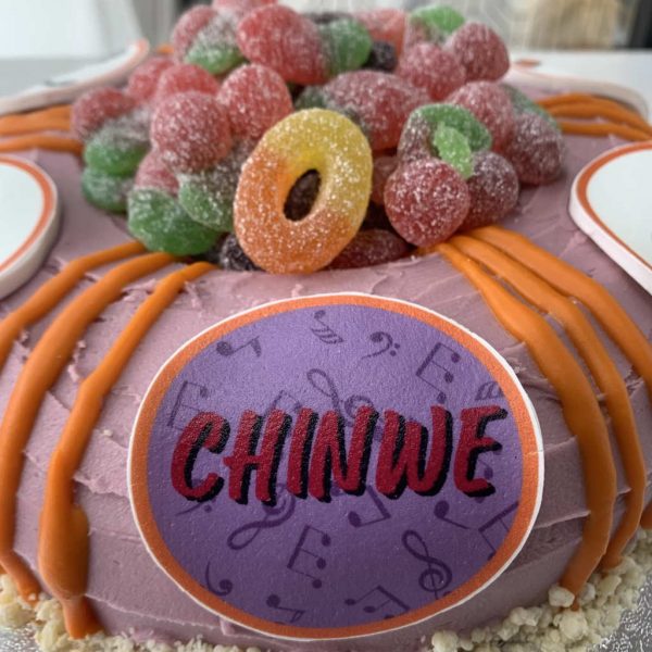 Vegan gluten-free giant baked celebration doughnut cake