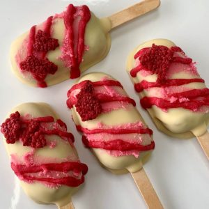 Raspberry Ripple cake magnums cakesicle vegan gluten-free treats